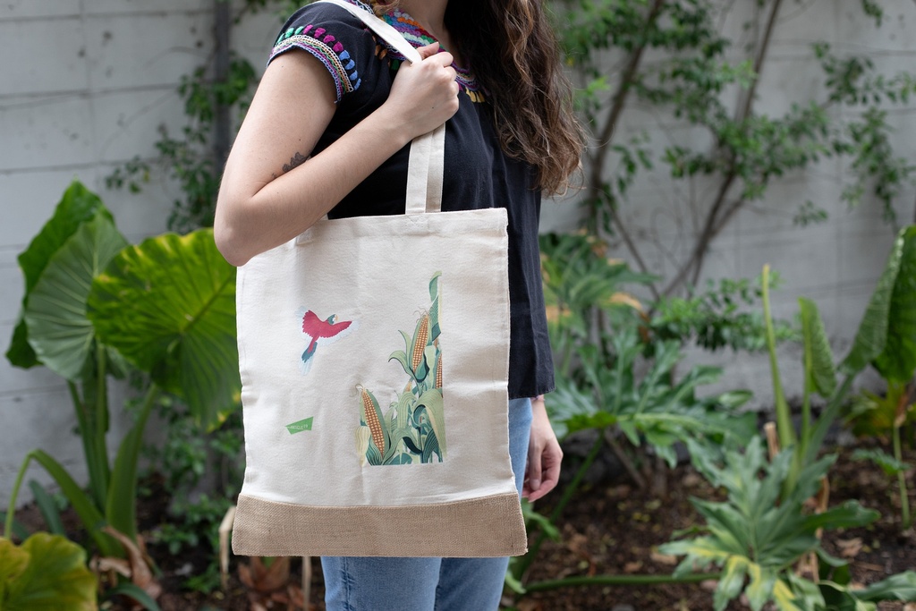 Tote bag yute - pajarito